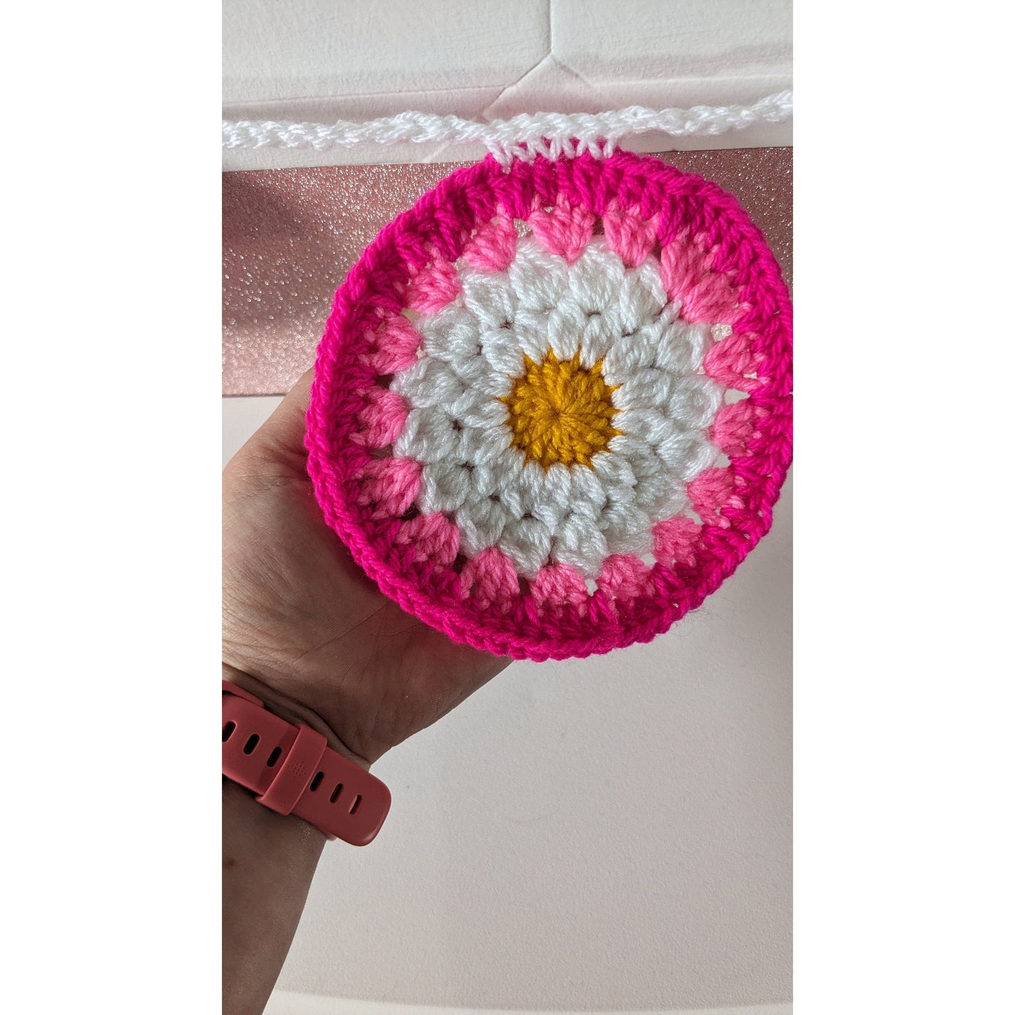 Wall Decorations -Handmade Flower Wall Art Garland Decor, Crochet Gifts for Living room decoration, Unique Handcrafted gift for all occasion