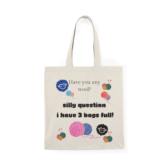 Premium Natural Tote Bag with Wool and Sheep Graphics | 'Have You Any Wool?' | Unique Eco-Friendly Tote Bag with Quirky Quote