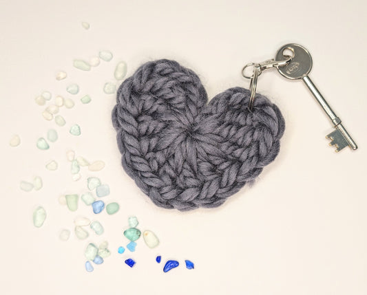 Blue Love Heart Keyring