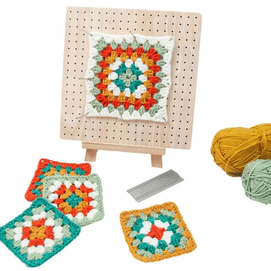 Wooden Blocking Board Granny Square Crochet