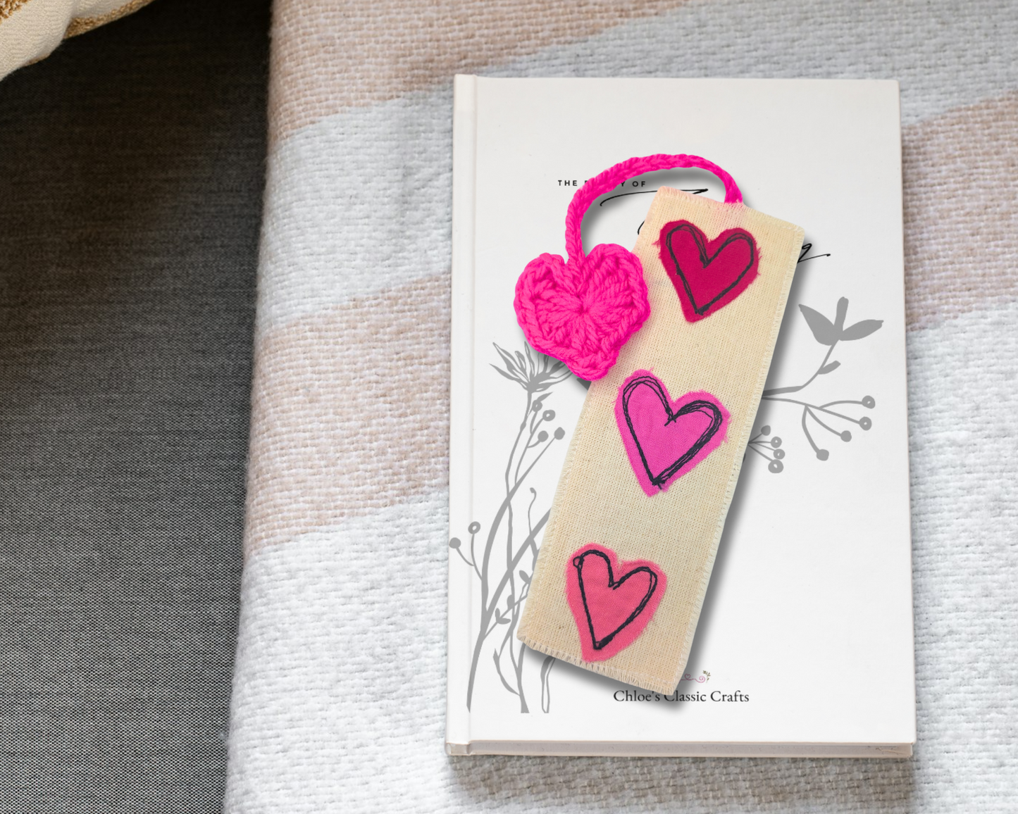 Pink Love Heart Bookmark