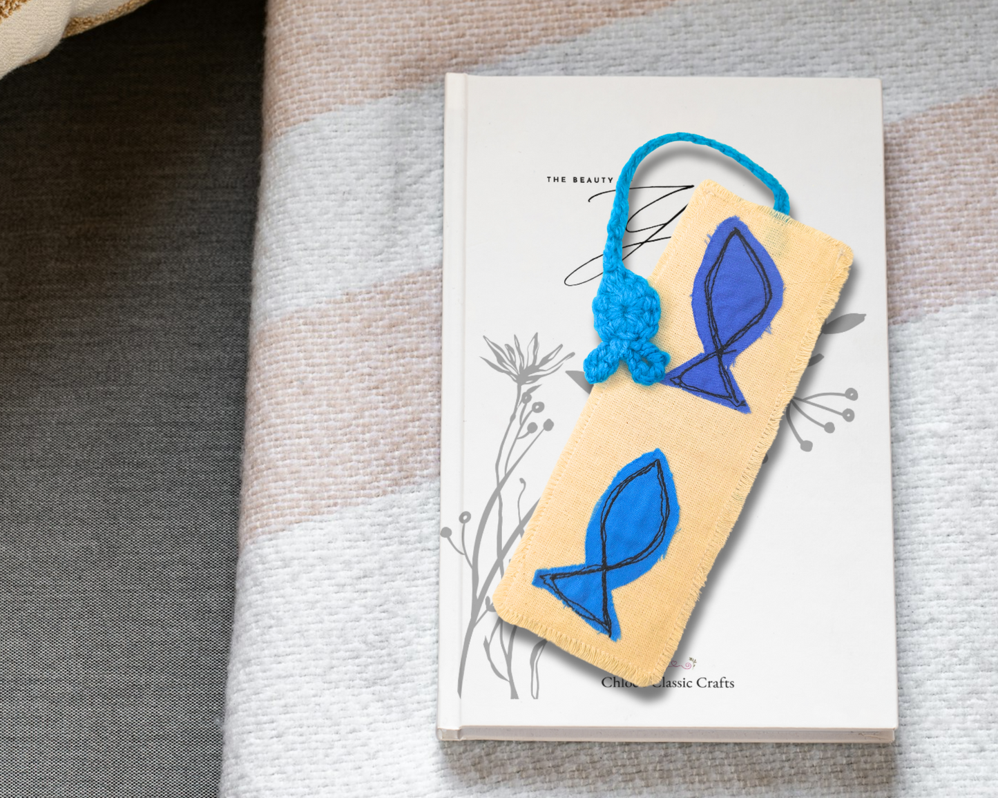 Blue Coastal Charm Bookmark