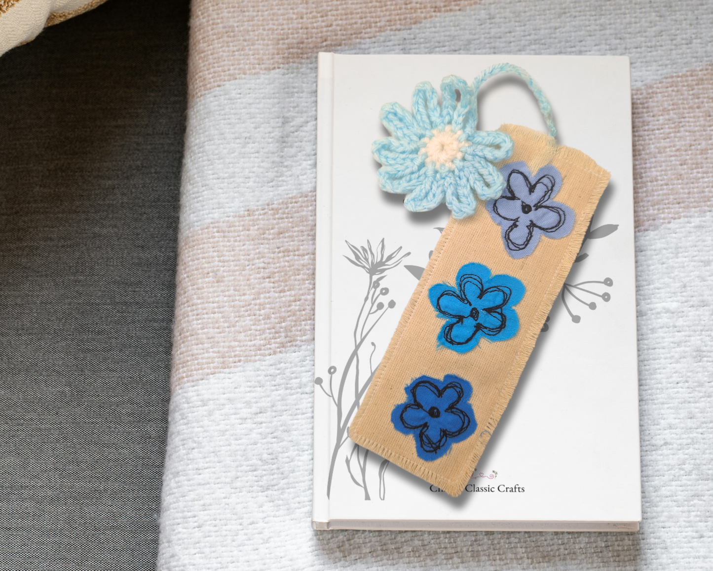 Blue Crazy Daisy Bookmark