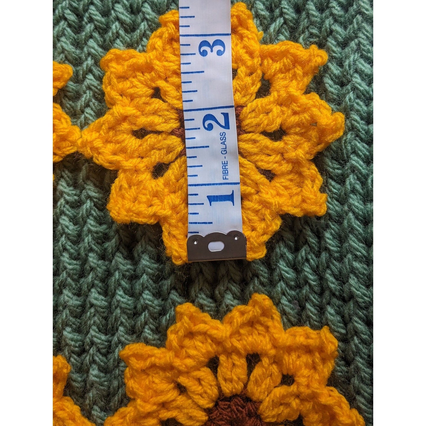 Set of 4 Crochet Sunflower Appliques