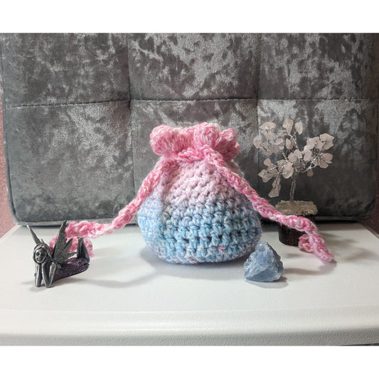 Handmade Crochet Drawstring Keepsake Pouch